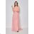 Langes, elegantes, trägerloses Partykleid für Damen (SL) FRENCH FASHION FMPEL23DORIANE pink S