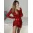 Langärmliges, glitzerndes Pailletten-Partykleid für Damen (Einheitsgröße S/M) ITALIAN FASHION IMPBB23B24389 S / M rot