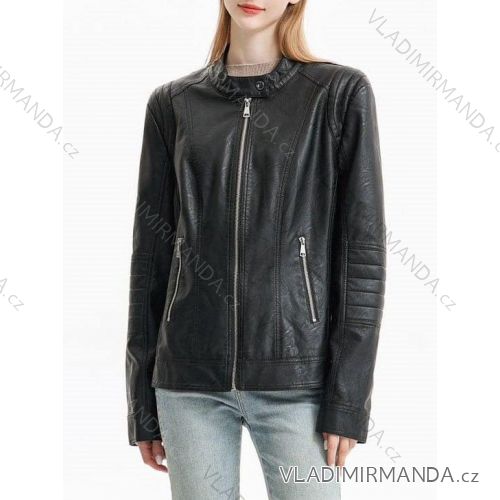 Damen Lederjacke mit langen Ärmeln in Übergröße (46-48-50-52-54-56) ITALIAN FASHION IMM22HX-2839