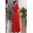 Trägerloses langes Partykleid aus Satin für Damen (34-42) POLISH FASHION PMLEL24NATHALIE -   rot -   XL