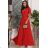 Trägerloses langes Partykleid aus Satin für Damen (34-42) POLISH FASHION PMLEL24NATHALIE -   rot -   XL