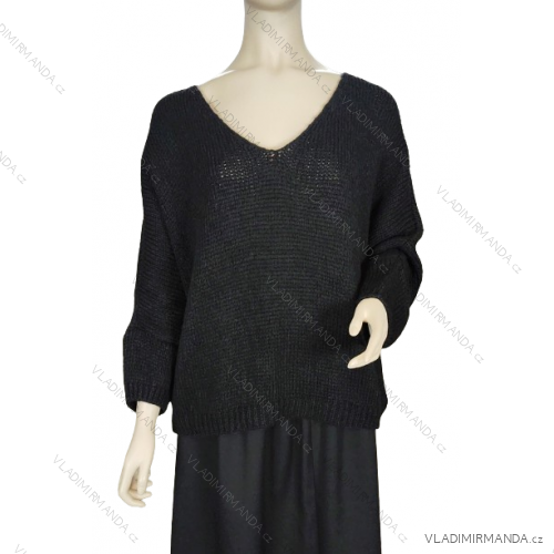 Damen-Strickpullover mit langen Ärmeln (Einheitsgröße S/M) ITALIAN FASHION IMPSH231630 -   schwarz -   S / M