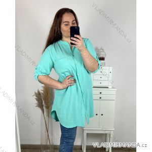 Shirt verlängert 3/4 Langarm Damen (L/XL/2XL ONE SIZE) ITALIAN FASHION IM423025