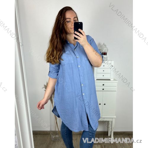 Langärmliges Hemd für Damen in großen Größen (XL/2XL ONE SIZE) ITALIAN FASHION IMC22808