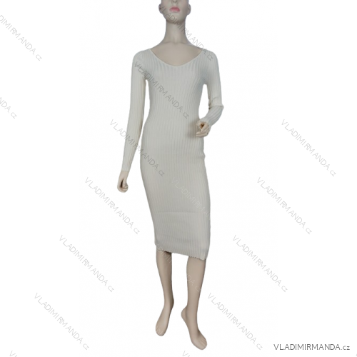 Langärmliges Strickkleid für Damen (Einheitsgröße S/M) ITALIAN FASHION IMWAK23CL5019 -   béžová smetanová -   S / M