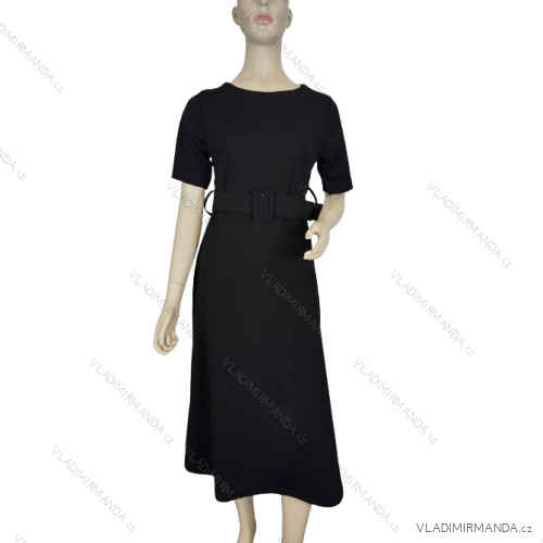 Kleid mit 3/4 Ärmeltasche für Damen (uni sl) ITALIAN Fashion IMWD20529 -   schwarz -   S / M