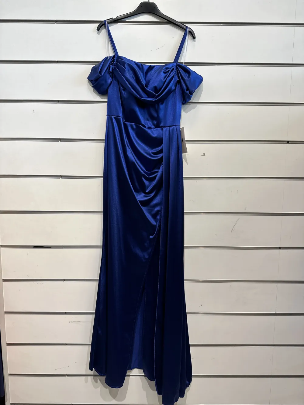 Langes trägerloses Pailletten-Partykleid für Damen (Einheitsgröße S/M) ITALIAN FASHION IMPSH233348 blau S / M