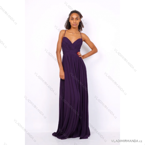 Trägerloses langes Partykleid für Damen (Einheitsgröße S/M) ITALIAN FASHION IMPSH2360055 fialová purpurová S / M