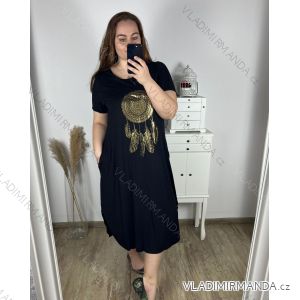 Šaty oversize krátký rukáv dámské (L/XL/2XL/3XL ONE SIZE) ITALSKÁ MÓDA IMD20451