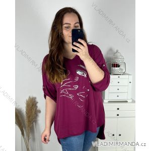 Tunika dlouhý rukáv dámská nadrozměr (3XL/4XL ONE SIZE) ITALSKÁ MÓDA IMWQ23126