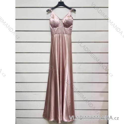 Langes Partykleid für Damen mit Trägern (S/M EINHEITSGRÖSSE) ITALIAN FASHION IMPSH2450038 rosa S/M