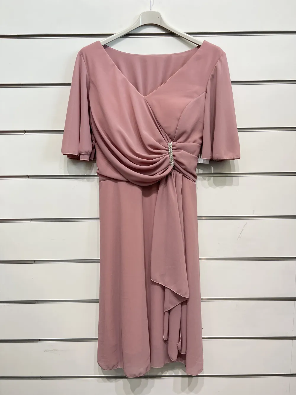 Elegantes Damenkleid mit kurzen Ärmeln (XL/2XL Einheitsgröße) ITALIAN FASHION IMPSH2480301 Rosa Altrosa XL/2XL