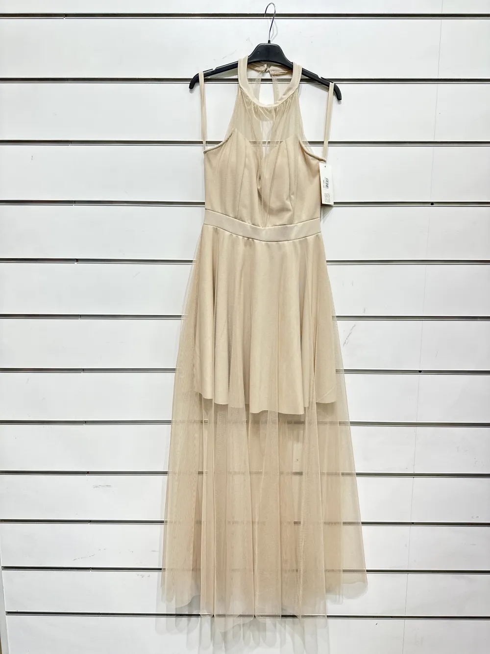 Trägerloses kurzes Partykleid für Damen (Einheitsgröße S/M) ITALIAN FASHION IMPSH23C662 beige S / M