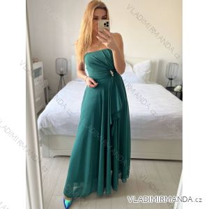 Langes, elegantes, ärmelloses Chiffonkleid für Damen (Einheitsgröße S/M) ITALIAN FASHION IM423265