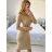 Langärmliges Strickkleid für Damen (Einheitsgröße S/M) ITALIAN FASHION IMWAK23CL5019 -   hnědá camel -   S / M