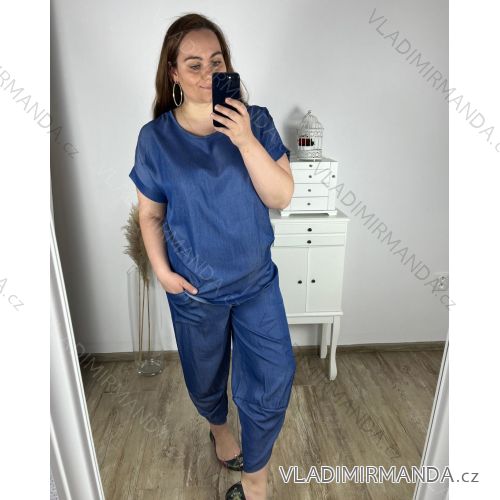 Tunika / Bluse Langarm Damen Oversized (XL / 2XL ONE SIZE) ITALIAN FASHION IMWQ2191650 XL/2XL dunkelblau