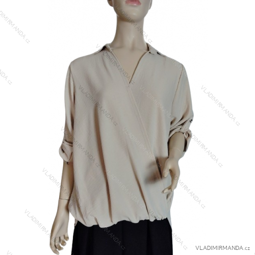 Damen-Tunika mit verlängerten Ärmeln in Übergröße (L/XL/2XL/3XL ONE SIZE) ITALIAN FASHION IMD22758 -   beige -   XL/2XL