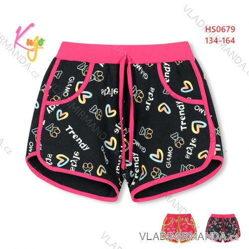 Kraťas Shorts mit Pailletten Baby Teenager Mädchen (98-128) KUGO K627