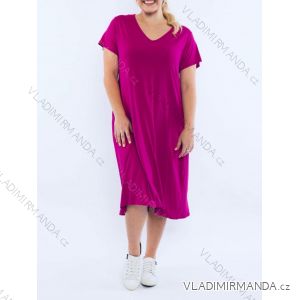 Kurzärmliges Sommerkleid aus Baumwolle für Damen (S / M / L / XL ONE SIZE) ITALIAN FASHION IMD22472