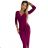 404-9 Glänzendes Kleid mit Ausschnitt und Schlitz am Bein - fuchsia mit Glitzer