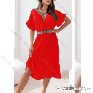 Kurzärmliges Sommerkleid aus Baumwolle für Damen (S / M / L / XL ONE SIZE) ITALIAN FASHION IMD22472