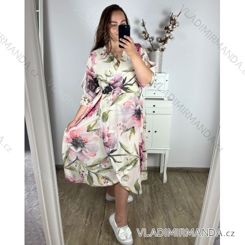 Langarm-Hemdkleid für Damen (S/M EINHEITSGRÖSSE) ITALIAN FASHION IMWD232607 -   béžová smetanová -   50-58