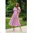 Langes, elegantes Damenkleid mit breiten Trägern (SL) FRENCH FASHION FMPEL23VELVET pink 34