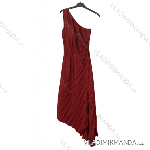 Langes Sommer Damenkleid (uni s-m) ITALIAN FASHION IMM20119 -   vínová bordo -   S / M