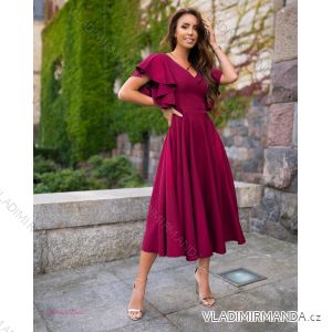 Langes, elegantes Damenkleid mit breiten Trägern (SL) FRENCH FASHION FMPEL23VELVET