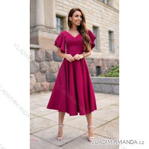 Langes, elegantes Damenkleid mit breiten Trägern (SL) FRENCH FASHION FMPEL23VELVET