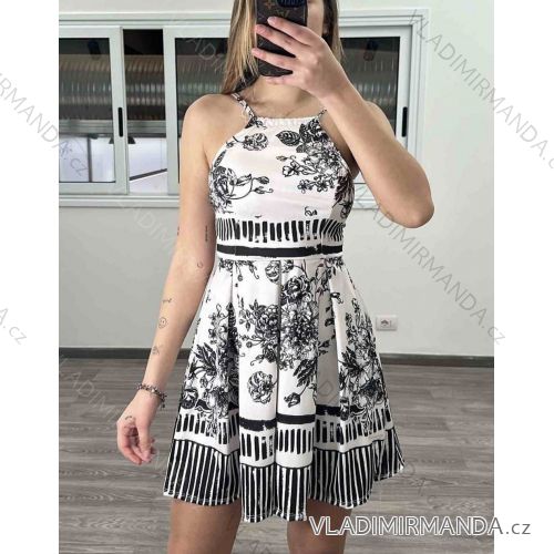 Ärmelloses Sommer-Satinkleid für Damen (Einheitsgröße S/M/L) ITALIAN FASHION IMD23436