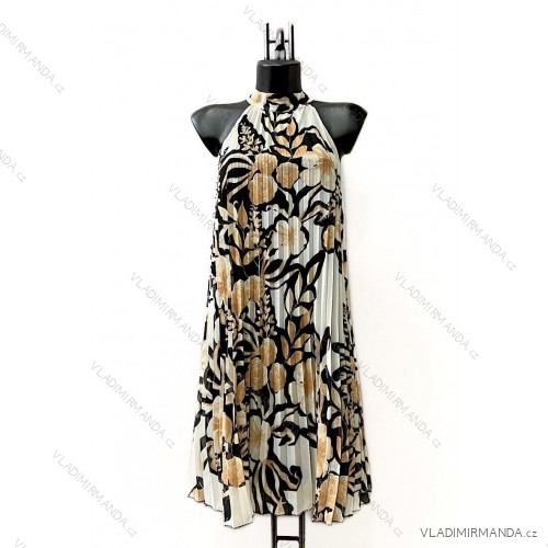 Langärmeliges Sommerkleid für Damen (Einheitsgröße S/M) ITALIAN FASHION IMPES238990 černo-béžová