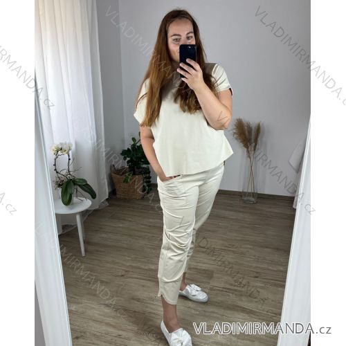 Set aus übergroßen Hosen und Langarm-T-Shirt für Damen in Übergröße (M/L/XL Einheitsgröße) ITALIAN FASHION IMC24036