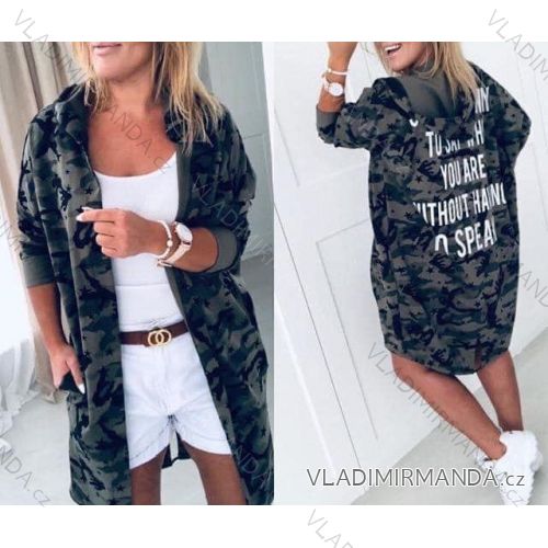Cardigan Baumwolle mit Kapuze Tarnung Damen (UNI SM) ITALIENISCHE MODE IMD20368