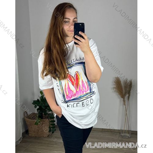 T-Shirt vayage Kurzarm Frauen (uni s / m) ITALIAN FASHIONIM420165 schwarz  weiß