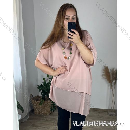 Shirt verlängert 3/4 Langarm Damen (L/XL/2XL ONE SIZE) ITALIAN FASHION IM423025