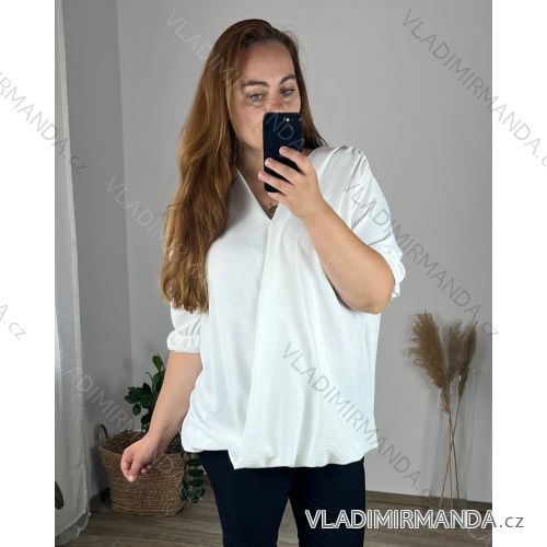 Shirt verlängert 3/4 Langarm Damen (L/XL/2XL ONE SIZE) ITALIAN FASHION IM423025