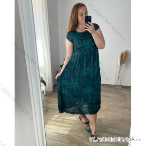 Šaty s páskem krátký rukáv dámské nadrozměr (XL/2XL ONE SIZE) ITALSKÁ MÓDA IMBM23019