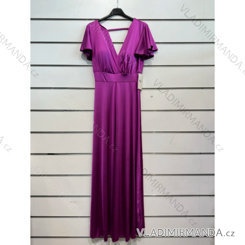 Langes, lässiges Kurzarmkleid für Damen in Übergröße (Einheitsgröße S/M) ITALIAN FASHION IMPSH245441 -   růžová fuchsiová -   S / M