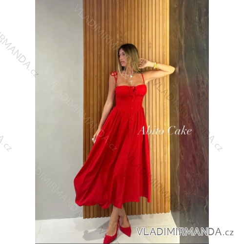 Langes elegantes Damenkleid mit Trägern (S/M ONE SIZE) ITALIAN FASHION IMPLP2330000125