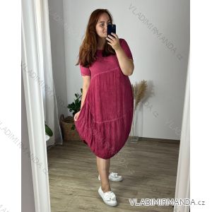 Kleid Oversize Kurzarm Damen (4XL/5XL ONE SIZE) ITALSKÁ MÓDA IM422026