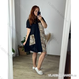 Šaty košilové oversize krátký rukáv dámské (M/L//XL ONE SIZE) ITALSKÁ MÓDA IM422525