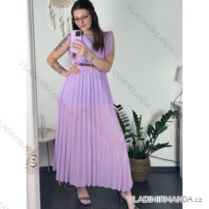 Ärmelloses langes Partykleid aus Paillettensamt für Damen (S/M EINHEITSGRÖSSE) ITALIAN FASHION IMWB233931