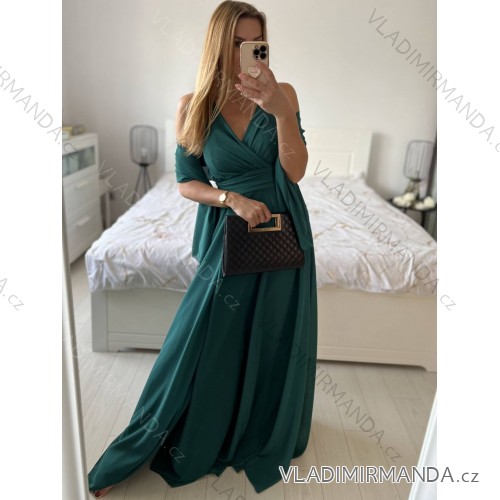 Langes, elegantes, ärmelloses Partykleid für Damen (S/M EINHEITSGRÖSSE) ITALIAN FASHION IMPBB2480872bl -   zelená smaragdová -   S / M