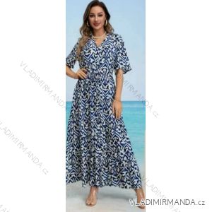 Langes Sommerkleid mit kurzen Ärmeln für Damen (S/M - L/XL) ITALIAN FASHION IMPEM2455567