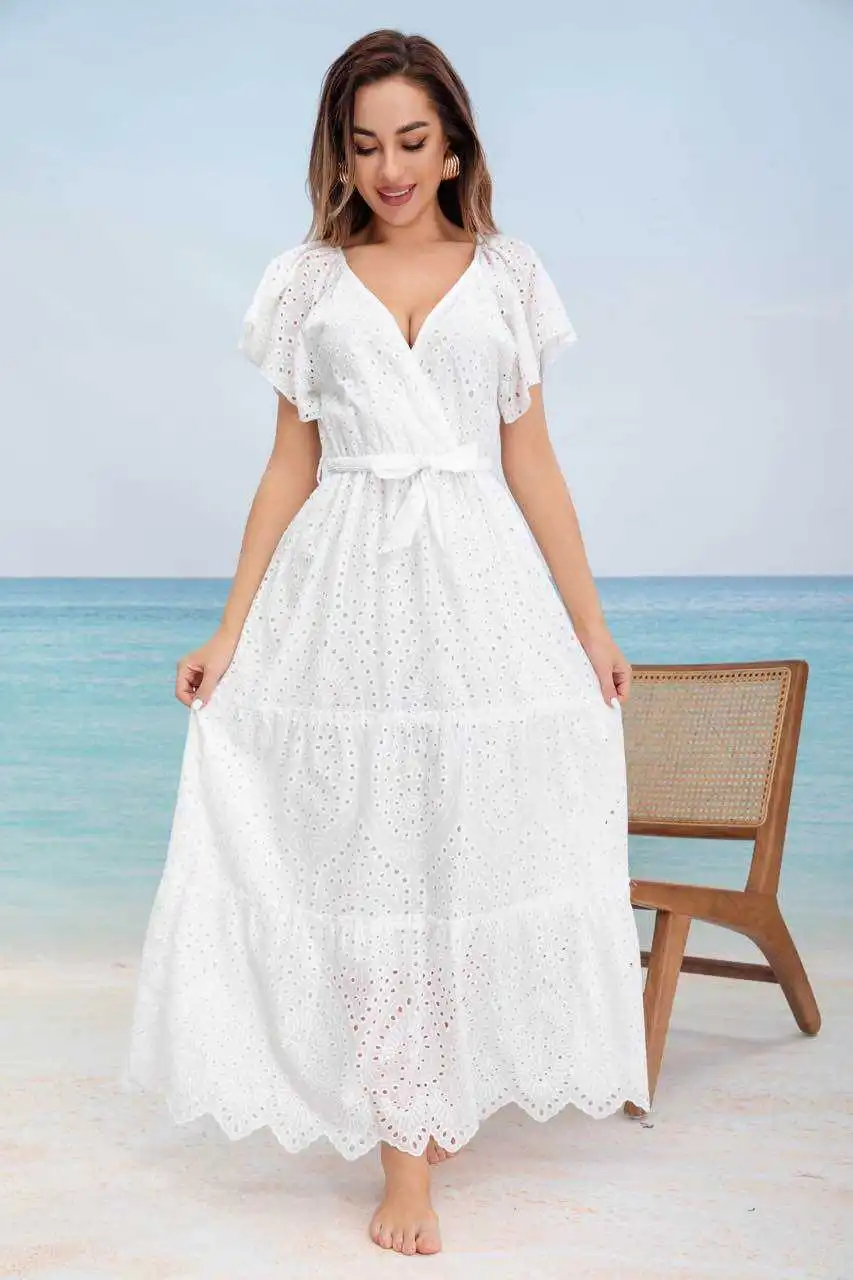 Damen-Sommerkleid mit 3/4-Ärmeln (Einheitsgröße S/M) INDIAN FASHION IMPEM23R9923