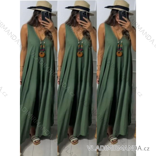 Kurzärmliges Sommerkleid für Damen (Einheitsgröße S/M) ITALIAN FASHION IMM23M20814 -   zelená khaki -   M / L