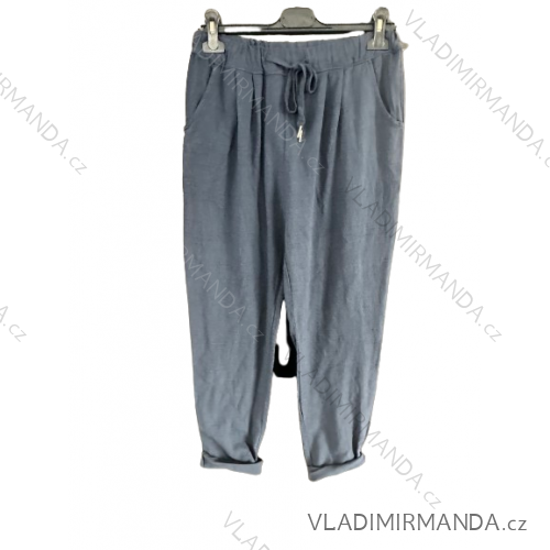 Elegante lange Damenhose (uni s-l) ITALIAN MODA IM720021 dunkelblau S / M