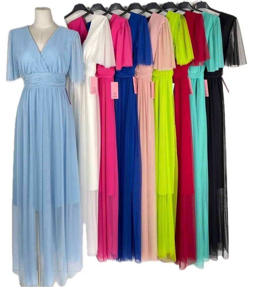 Sommerkleid mit kurzen Ärmeln für Damen (Einheitsgröße S/M) ITALIAN FASHION IMPBB23B23602