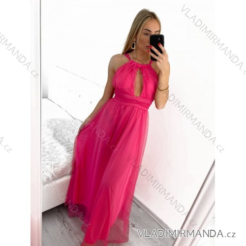 Trägerloses langes Tüll-Partykleid für Frauen (Einheitsgröße S/M) ITALIAN FASHION IMM23M9120 -   Königsblau -   S / M